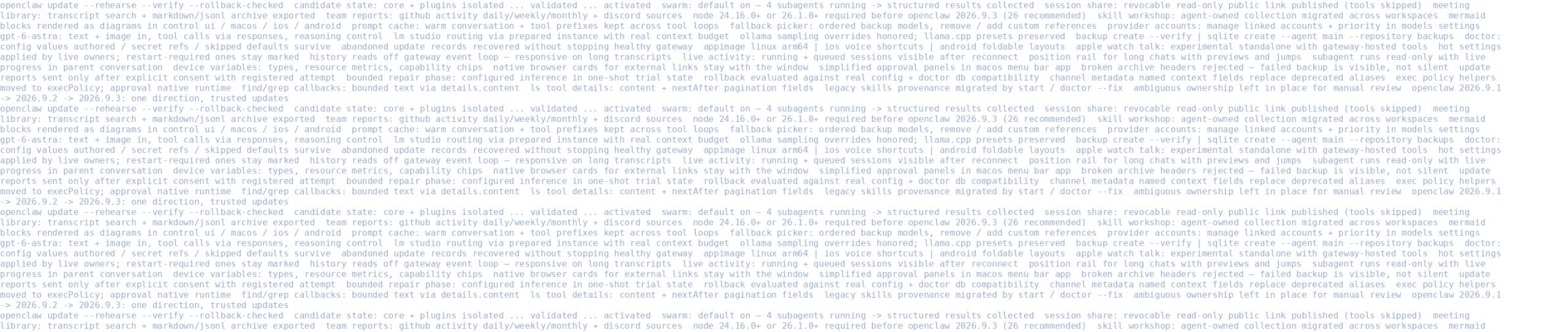 OpenClaw 2026.9 — baner ASCII